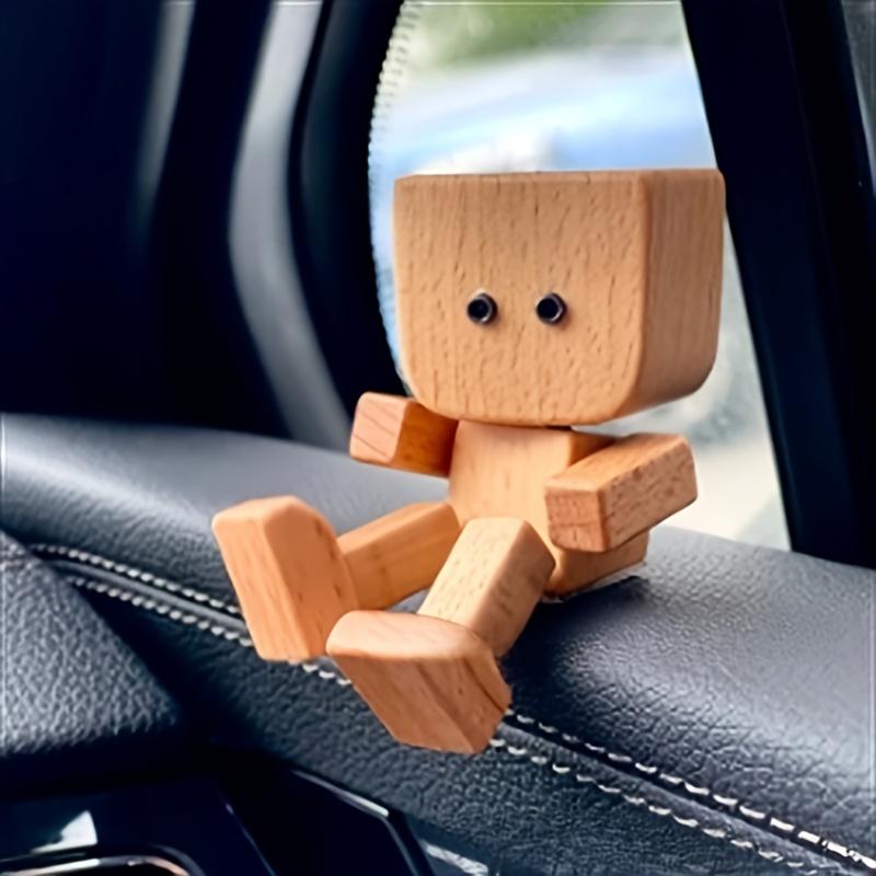 

1 шт. Деревянная качающаяся фигурка ручной работы - Портативный декор для приборной панели автомобиля, Уникальный подарок для мужчин, Идеально подходит для праздничных подарков