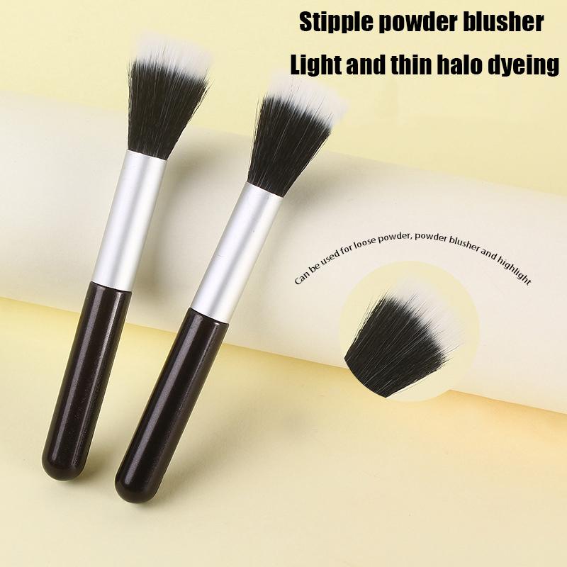 1Pcs Soft Hair Blusher Brush Makeup Brush Multifunction Blush Highlighter Brush Partial Face Powder Stippling Brush
