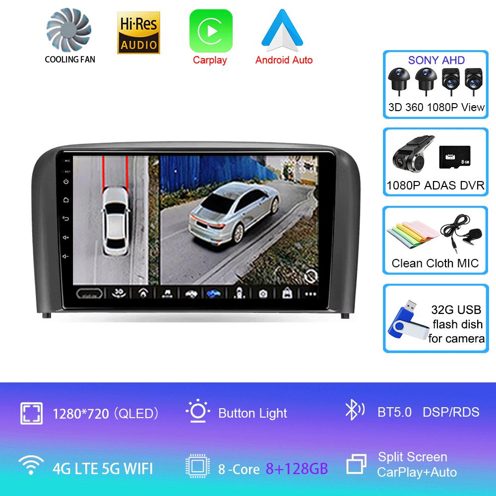 Car Radio Android 14 Carplay Auto 2K Screen Multimedia Player For Volvo S80 2004 2005 2006 2 Din Autoradio Stereo