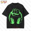 Headphones Vinyl Master Dj Technics Hip Hop Rap Deejay Clubbing Vintage Oversized T-Shirt HGC2