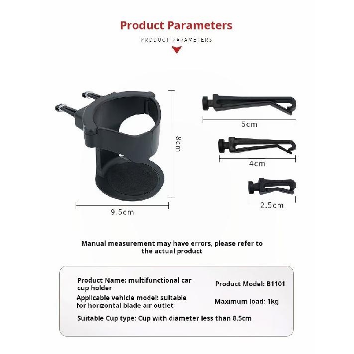 Car Cup Holder Air Vent Outlet Drink Coffee Bottle Holder Can Mounts Holders Beverage Ashtray Mount Stand Universal Accessories Cup Holders 5
