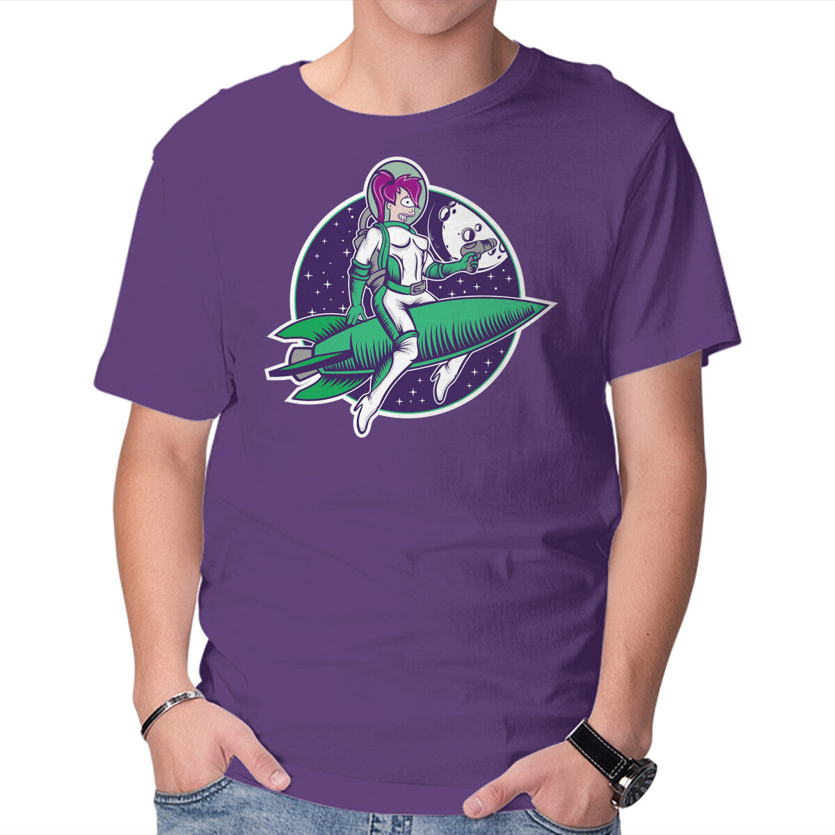 Unisex Crew Neck T-Shirt The Pinup From The Future Graphic Short Sleeve Casual Tee XXL