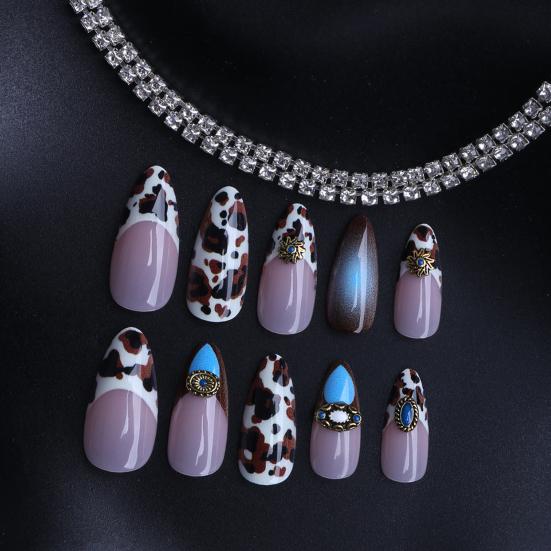 24Pcs/Set False Nails Easy DIY Nail Art Artificial Nail Kit Quick Style Change Fake Nails with Seamless Fit Nail Salon Party Wedding