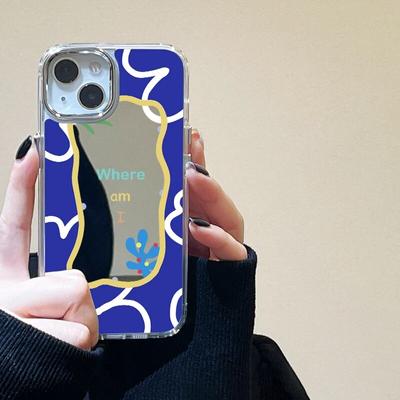 Letter Mirror Phone Case For iPhone 15 Pro Case iPhone 14 Pro 11 12 13 Pro Max X XR XS Shockproof Soft Flower Back Cover Bumper