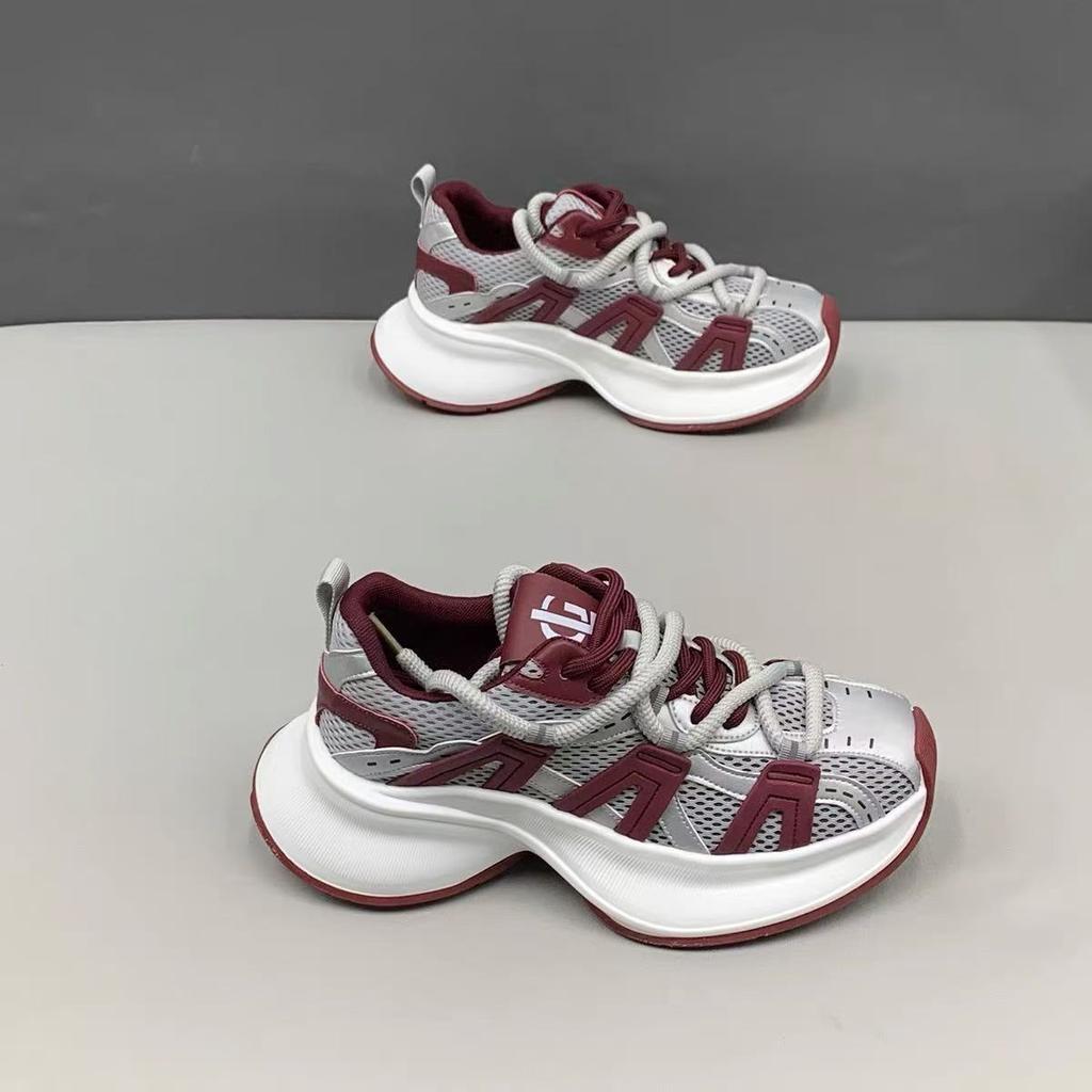 Men's shoes mesh sneakers board shoes platform soles ruffian handsome dad shoes retro fashion casual versatile trendy men's shoes