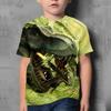 Kids Boys T shirt Tee Animal Dinosaur Short Sleeve Children Top Casual Print Cool Daily Summer Deep Army Green