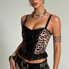 Corsé Mini Camisola Gótico Europeo con Cordones de Leopardo