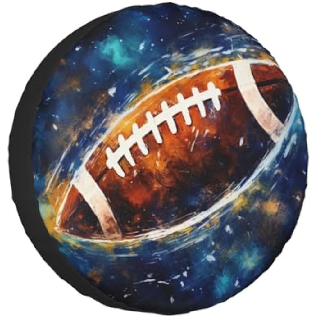 Galaxy Football Tire Cover Universal Protector Premium Polyester Tire Cover for SUV Truck