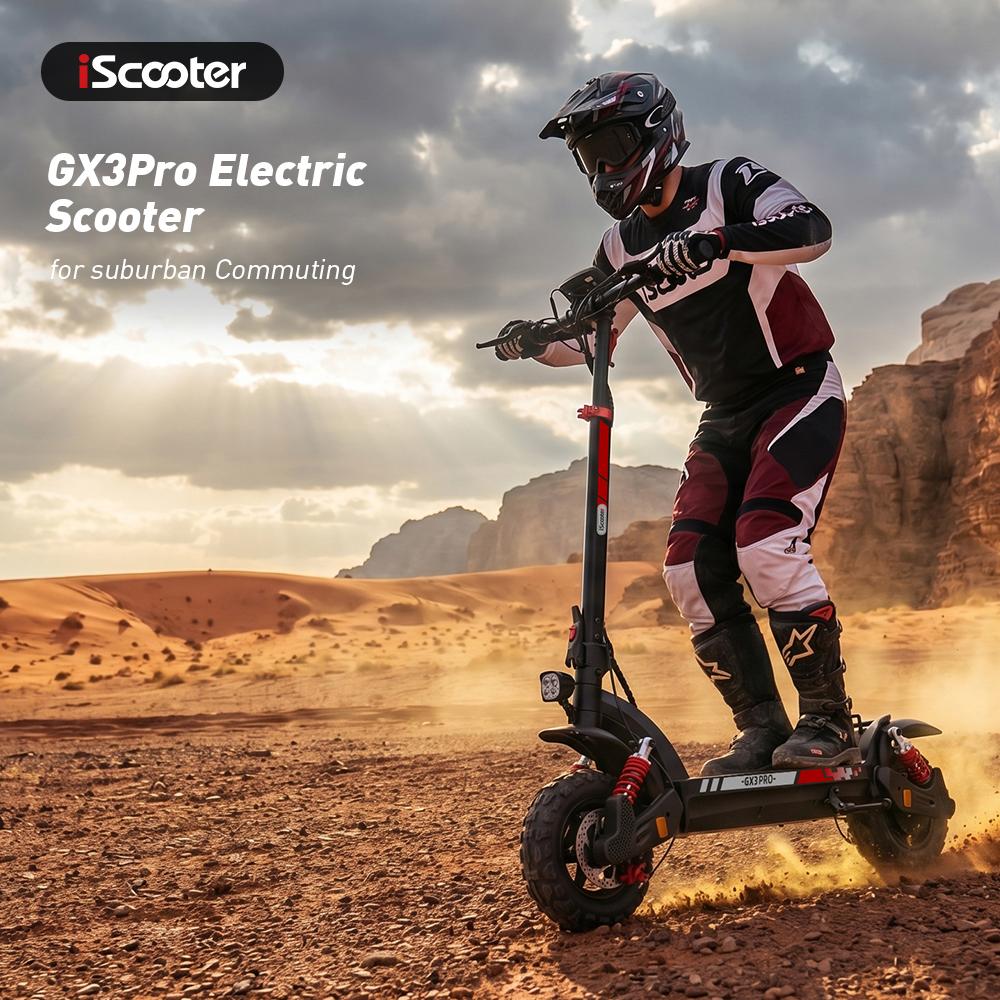 iScooter GX3 Pro Electric Scooter1200W 15.6Ah 11'' Off-Road Tires 25KM/H Max Speed 45KM+ Range Adult Electric Scooters