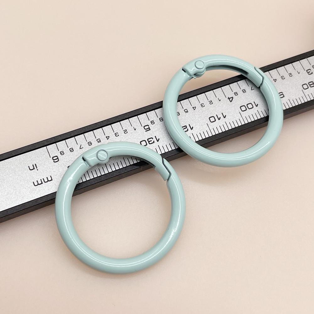 33mm Colorful Coil Spring Snap Buckle Luggage Bag Doll Keychain Ring Ornament