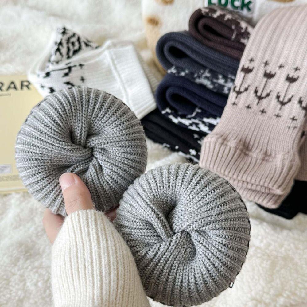Patchwork Maillard Leg Warmer Lolita Knitted Leg Covers Fashion Leg Socks  Fall Winter