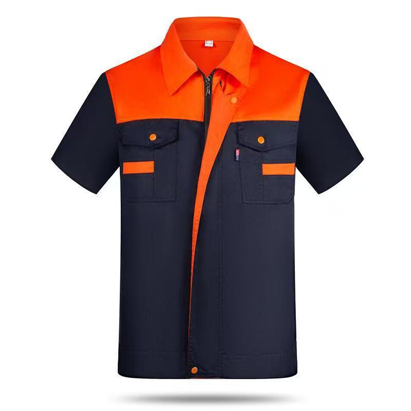 Custom Short Sleeve Workwear Set for Auto Repair and Construction - Wear-Resistant Labor Protection Clothing