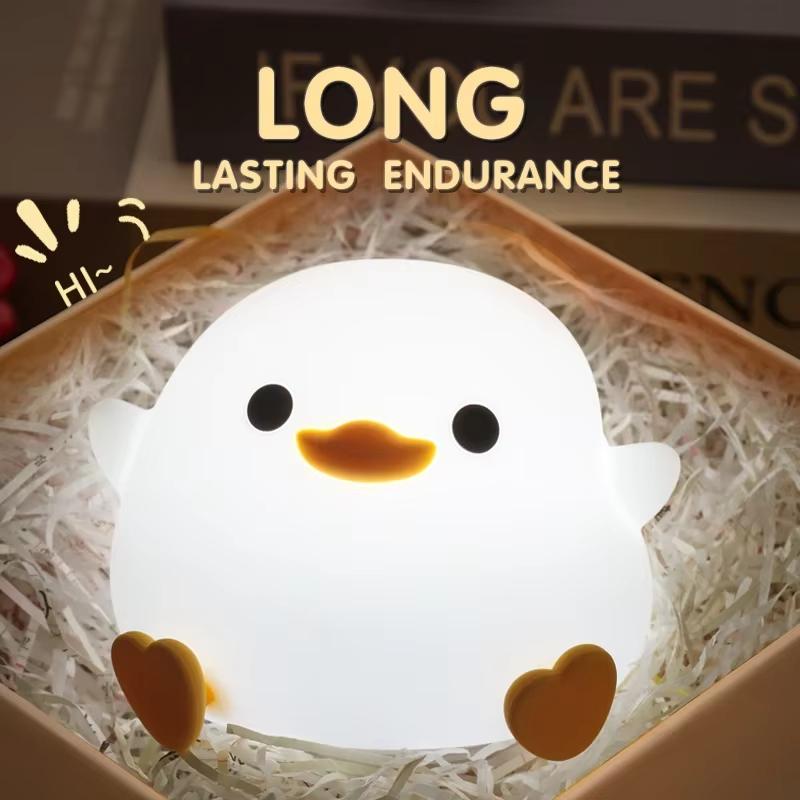 DoDo Duck Silicone LED Bedside Lamp Night Light Cute Duck Dimmable Nursery Nightlight Rechargeable Baby Bedrooms Decoration