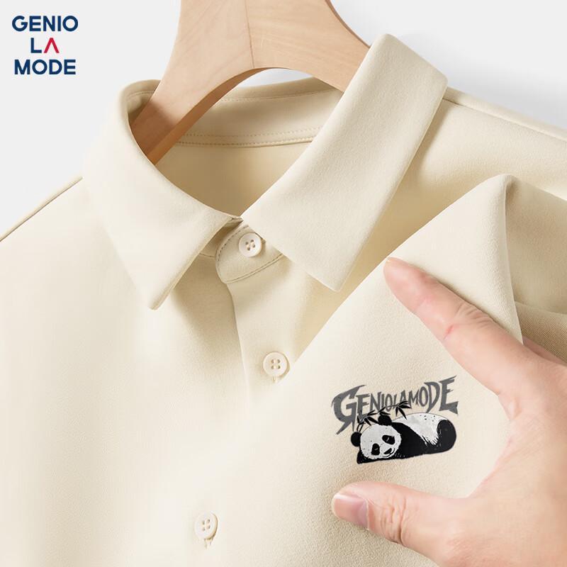 GENIOLAMODE Men s Printed Short Sleeve Shirt L