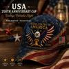 3D Digital Print Distressed Duckbill Baseball Cap - Retro Fashion for America's 250th Anniversary