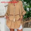 Casual Cotton Blend Dress With Button Embroidery For Streetwear Fashion