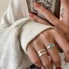 And Unique Stylish Blue Zirconia Ring For Women With Double Layer Design And Geometric Shape