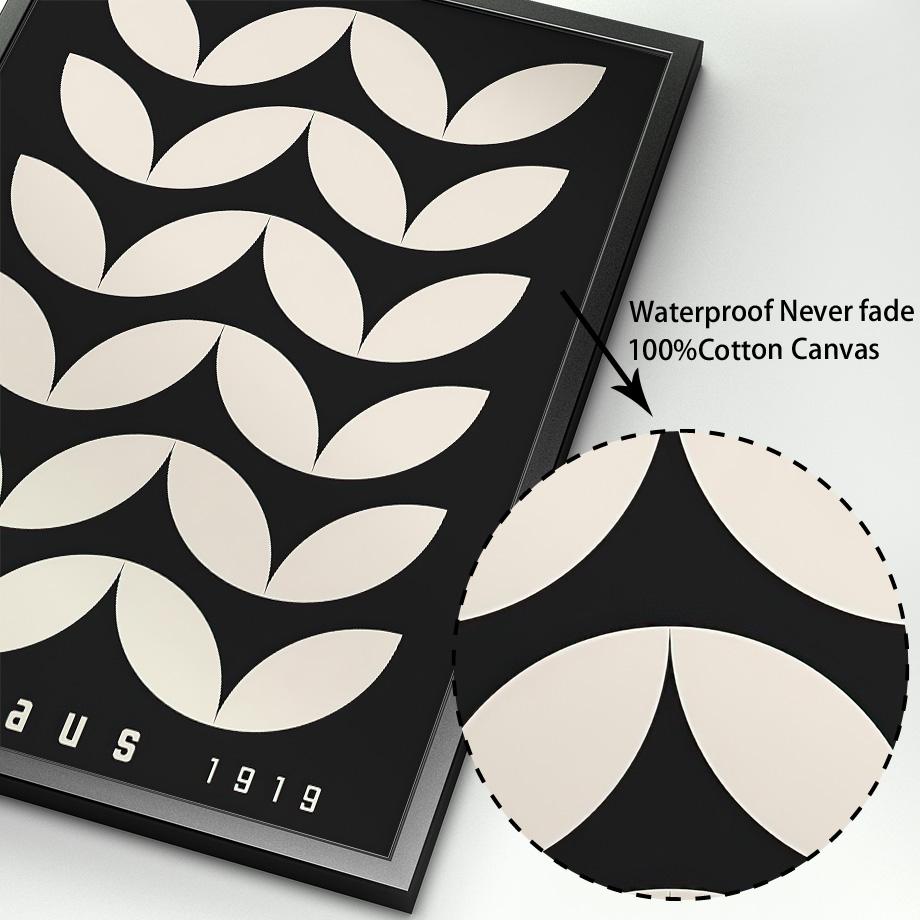 Bauhaus Exhibition Black Mid Century Modern Wall Art Print Abstract Canvas Painting Nordic Poster Wall Picture Living Room Decor