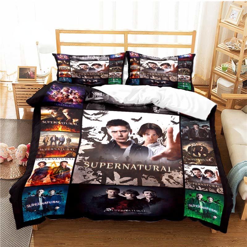 

Supernatural Pattern Duvet Cover Set Bedding for Aldult Kids Bed Set Game Quilt Cover Comforter Cover Bedding Set 135x200cm 3pcs