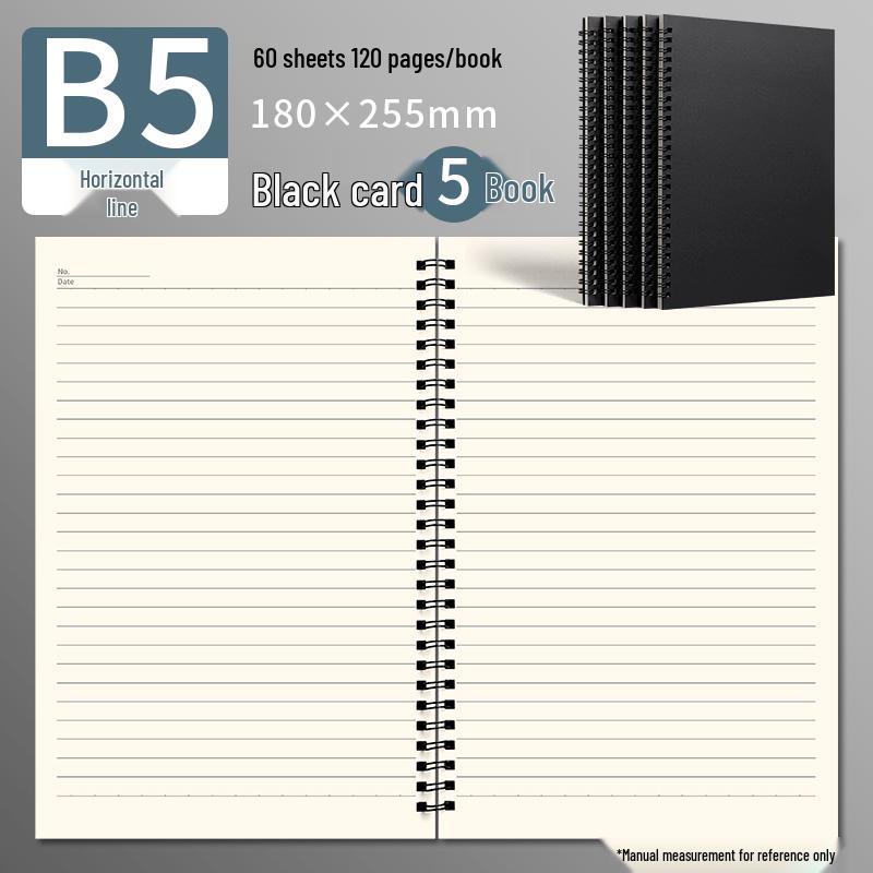Minimalist Thickened Coil Notebook - B5/A5 Cowhide Softcover with Lined Pages