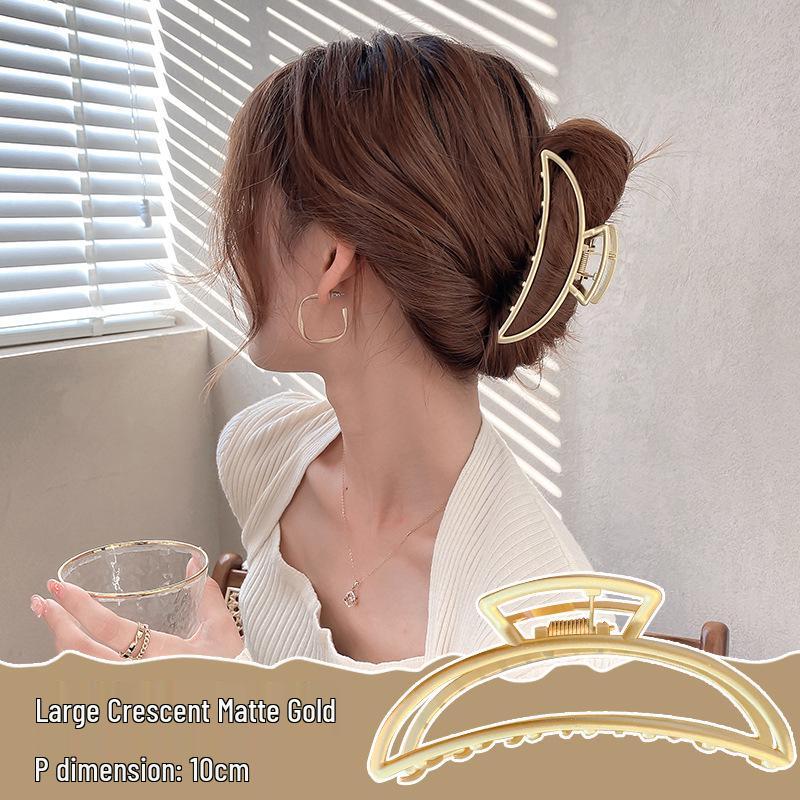 Luksusowy Metalowy Klips do Włosów dla Kobiet - Bardzo Duży Klips Rekinowy do Eleganckich Upięć