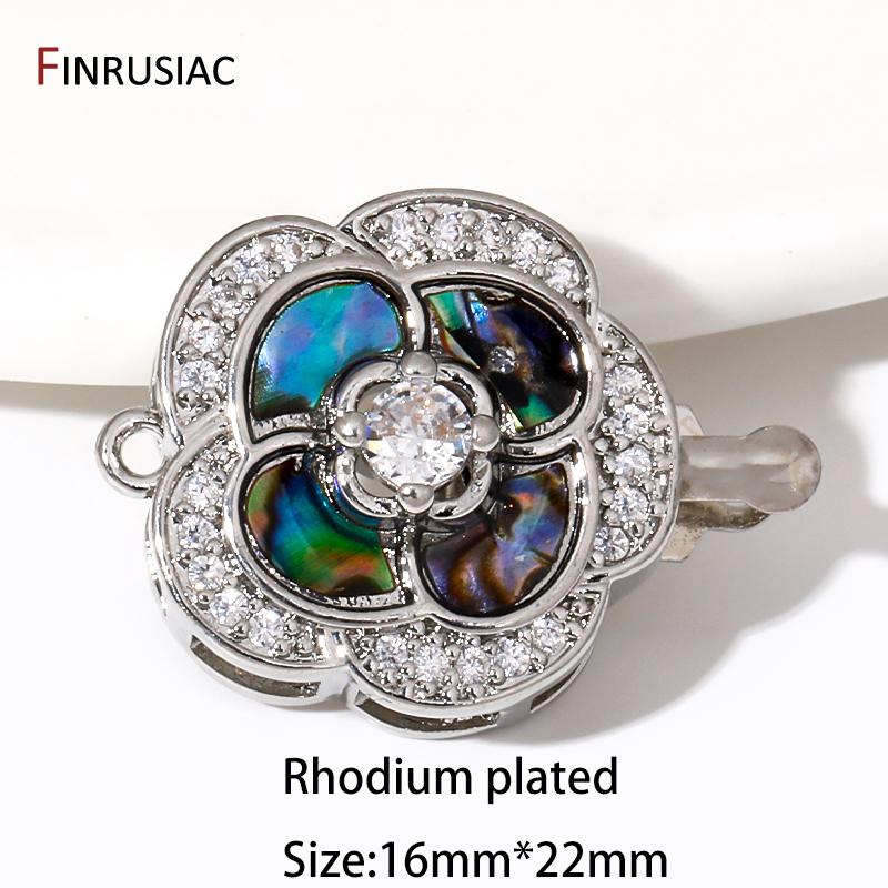 18K Gold Plated Zircon Pearl Necklace Clasps Fasteners,Shell Connector Insert Clasp Lock For DIY Jewelry Making Accessories