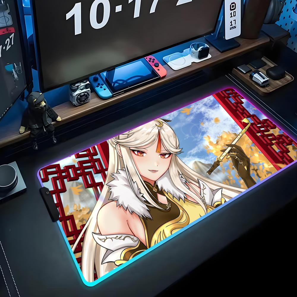 Mingguang Mouse Pad RGB Gaming Mousepad Big LED Pad PC Desk Mat Luminous Mouse Pad Large Keyboard Mats Table Rug With Backlit