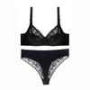 Large Size Lace Bra Set Women's Sexy Thin Cup Underwear Lightweight Mid-Rise Thong