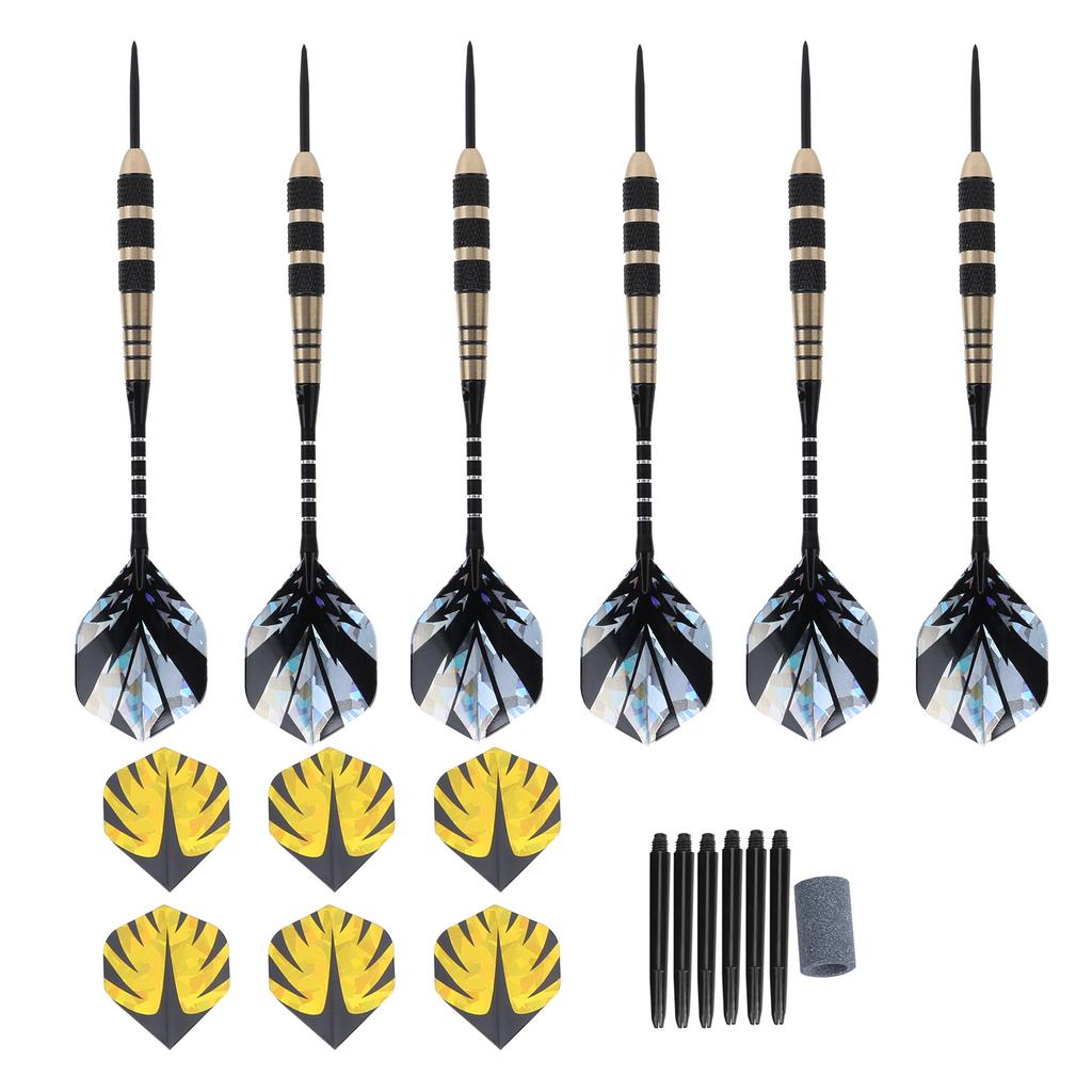 Darts Kit 12 Dart Tail Flights Shafts Black Nickel Copper Hard Tip Detachable Sports Game Supplies