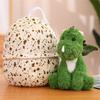 2 In 1 Dinosaur Plush Dinosaur Egg Plush Toys with Wings Green Dinosaur Cuddly Hugging Sleeping Doll Funny Gifts Halloween Plush