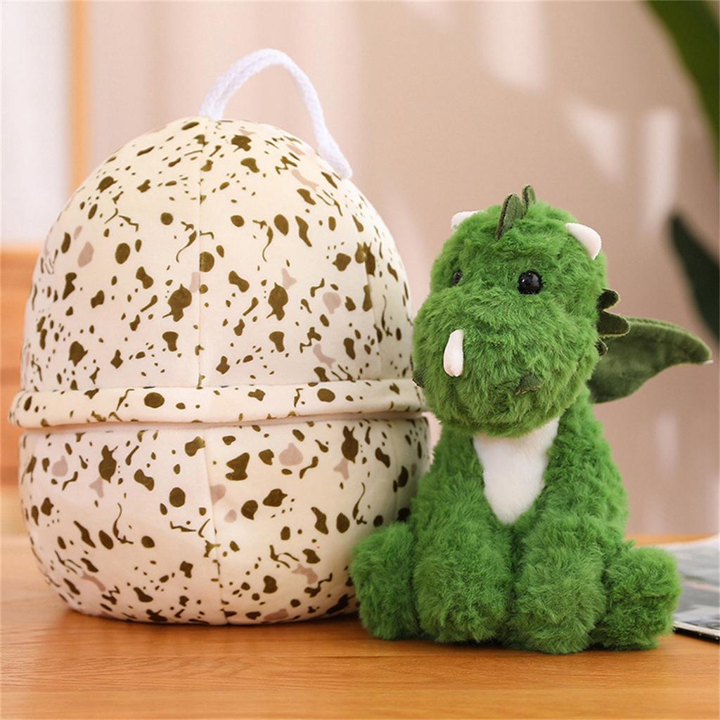 2 In 1 Dinosaur Plush Dinosaur Egg Plush Toys with Wings Green Dinosaur Cuddly Hugging Sleeping Doll Funny Gifts Halloween Plush
