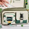 1pcs Workwear Design Student Pen Case Pen Bag Large Capacity Fabric Multi-Compartment Design Pencil Box Stationery