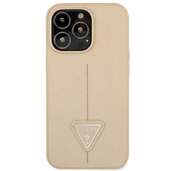 Guess Guhcp14Lpsatle Iphone 14 Pro 6,1 Beżowy/Beige Hardcase Saffianotriangle Logo