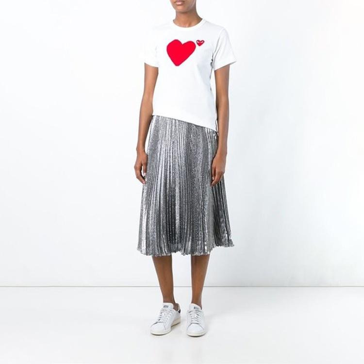 Comme des Garçons PLAY (WMNS) COMME Des GARCONS PLAY Double Sided Short Sleeves Tee 'White' Women's AZ-T221-051-1
