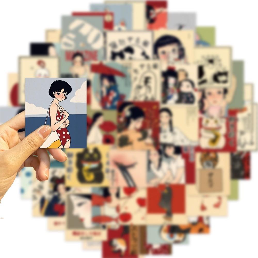 50-Piece Koharu Biyori (Late Spring Weather) Graffiti Stickers - Personalized Waterproof DIY Decor for Guitar Notebook & Luggage