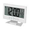 LCD Digital Sound Sensor Table Desk Alarm Clock with Calendar and Temp Display Silver