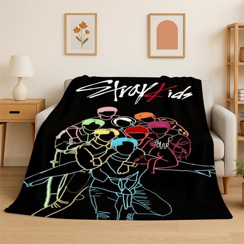 Fashion Kpop Stray Kids Soft Flannel Throw Blanket,Cozy Blanket for Bed,Couch,Sofa,Bedroom,Living Room,Travel,Picnic Camping