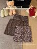 2024 European Leopard Print A-line Midi Skirt - High Waist, Slimming, Petite, Autumn Winter Style