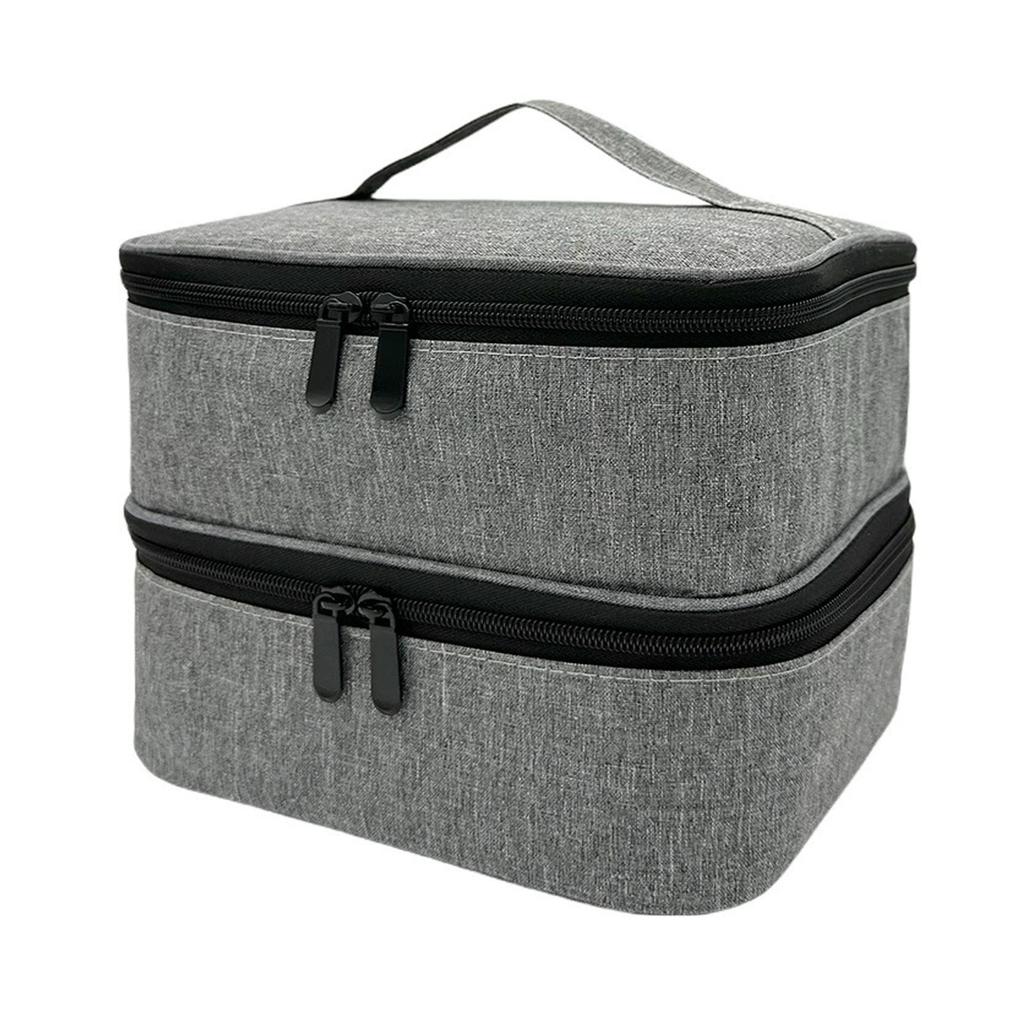 Handheld Double Layer Cosmetic Organizer Storage Bag Portable Manicure Tool Case for Women Nail Art Essential Oil Cosmetic Bag