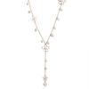 Women's Fashion Korean Style Faux Pearl Flowers Long Necklace Sweater Chain
