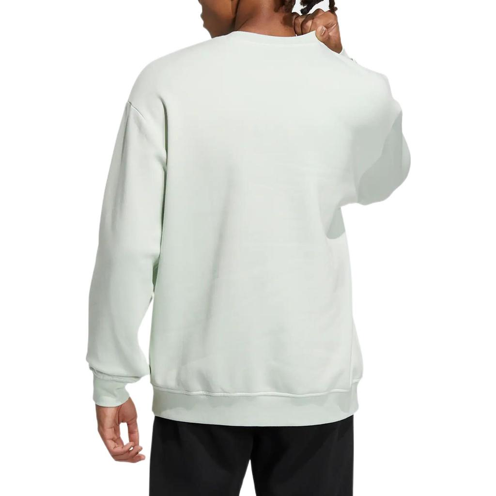 Adidas Solid Color Logo Print Pullover Long Sleeve Sweatshirt Unisex Tops Light-Green IB2714