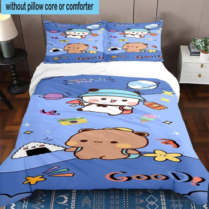 3PCS Bobo Dudu In Love  3pcs Bedding,Including 3PCS Duvet Cover And 2pcs Pillowcases Perfect for Christmas,Ideal for Bedroom, Dormitory
