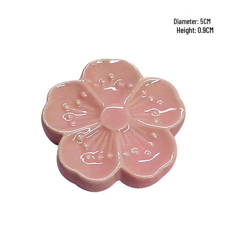 Ceramic Cherry Blossom Incense Holder & Spoon Rest Set