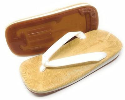 [Asakusa Kimono Markt] Herren Geta Sandalen Made in Japan mit weißen Candy-Sohlen und rutschfesten Riemen