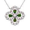 Natural Tanzanite Garnet Aquamarine Diopside Clover Colored Treasure Necklace Women'S S925 Sterling Silver Gem Pendant