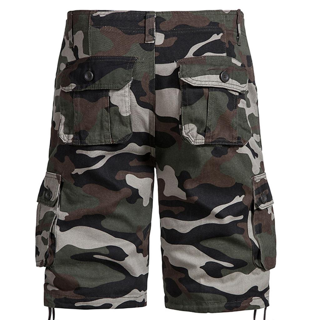 Herren-Sommer-Cargo-Shorts mit mehreren Taschen, lässige Mode, einfarbig, lockere Cargo-Shorts
