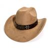 New Men's and Women's European and American Style Western Cowboy Hat Ethnic Style Jazz Hat Suede Big Edge Top Hat Knight Hat