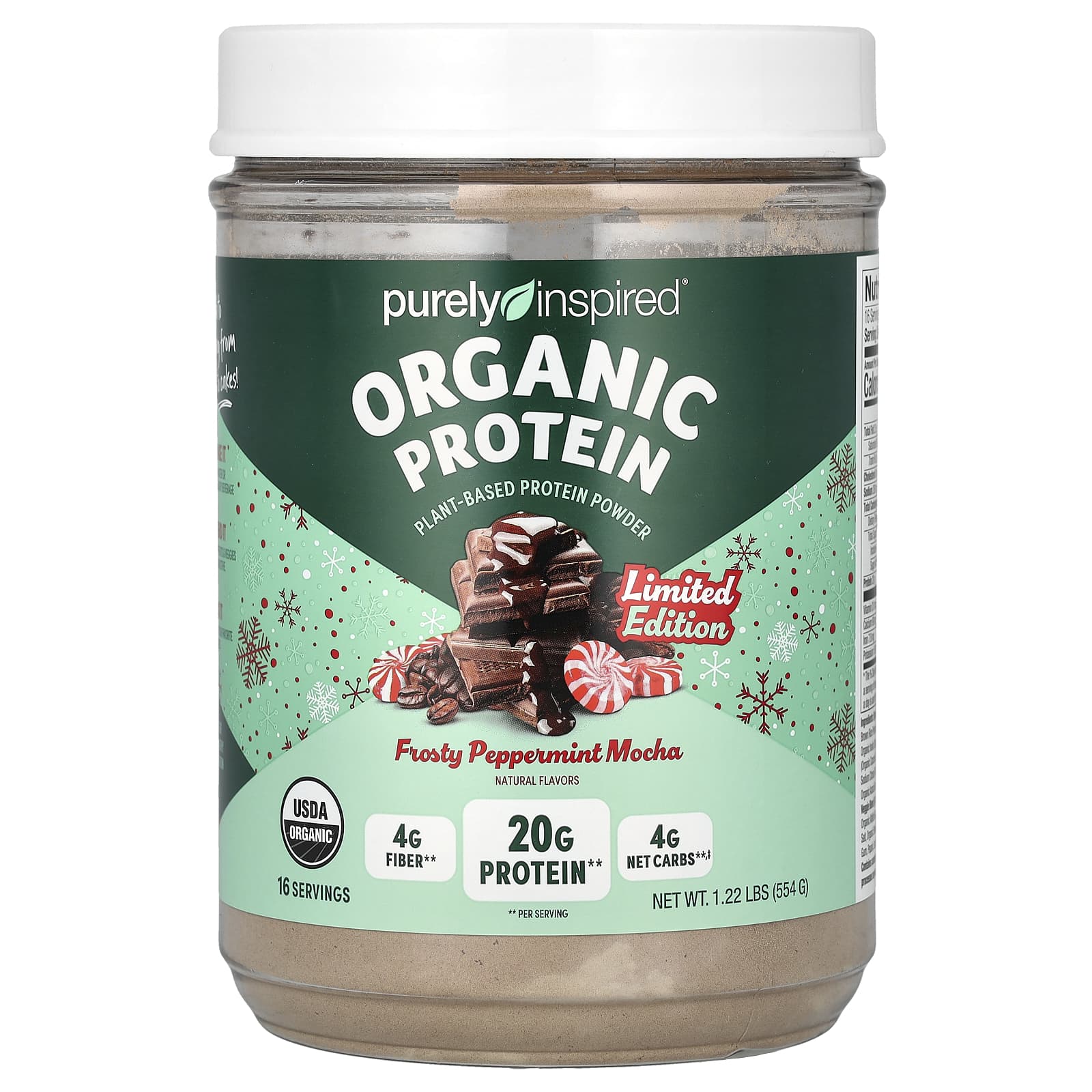 

Purely Inspired, Organic Protein, Frosted Peppermint Mocha, 1.22 lb (554 g)