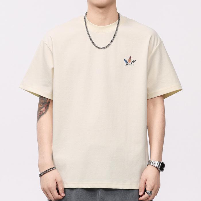 Men's American Retro Short-Sleeve Printed Casual T-Shirt - Summer Style, Comfortable Heavyweight Tee