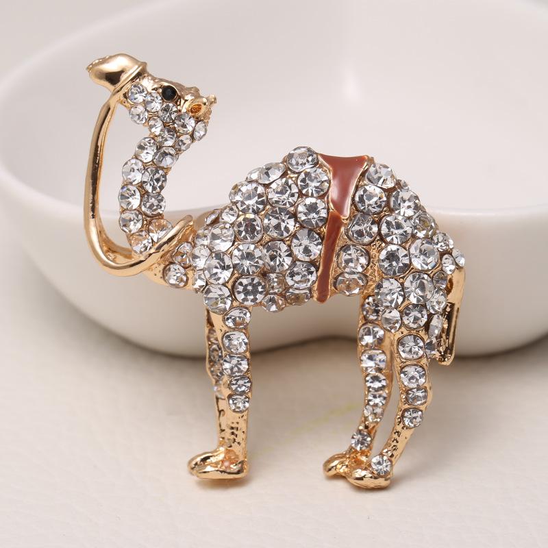 

Брошь Camel Diamond, металлическая брошь Animal Drip Corsage, аксессуары для одежды Fashion Pin Women золотой
